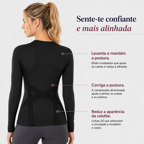 Camiseta Modeladora 3D de Manga Longa - Olaola