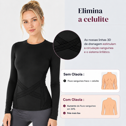 Camiseta Modeladora 3D de Manga Longa - Olaola